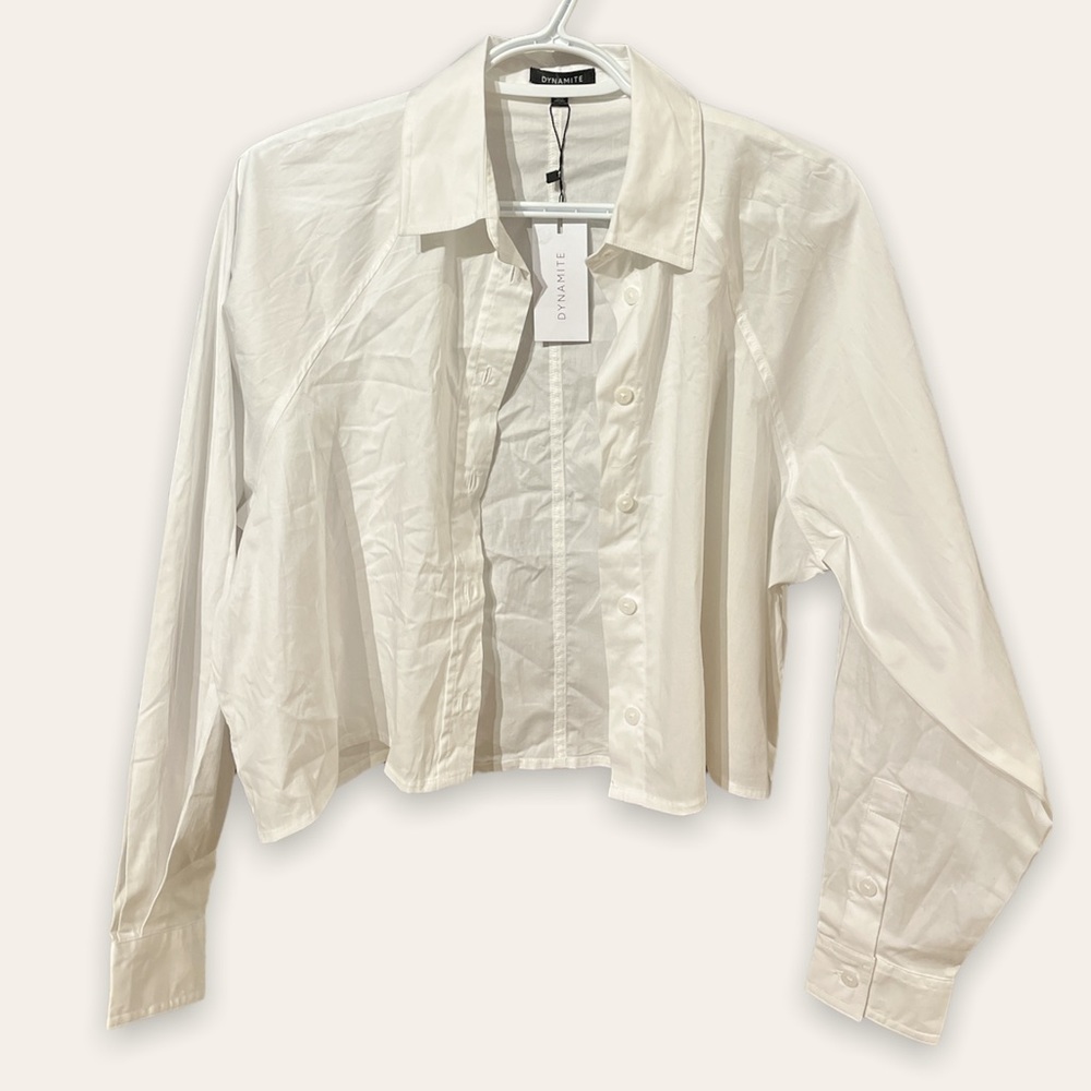 Cropped button up (oversized)